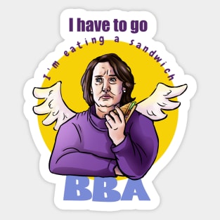 BBA eating a sandwich Sticker